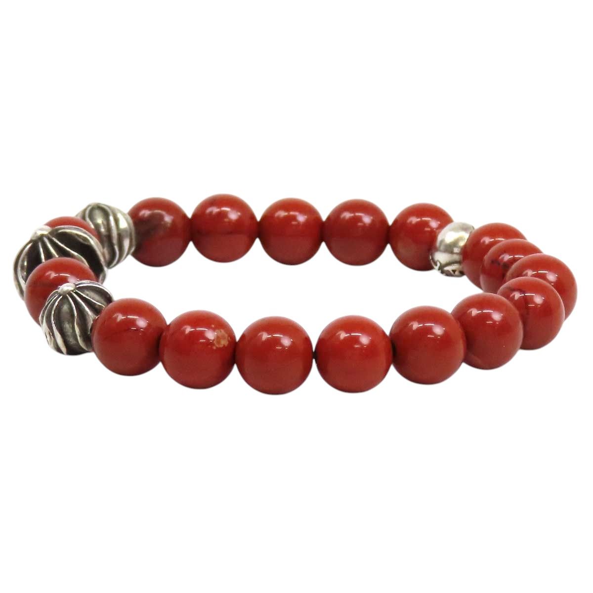 Chrom hearts 赤いブレスレット クロムハーツ BEAD 8mm ビーズ ブレスレット ユニセックス レッド