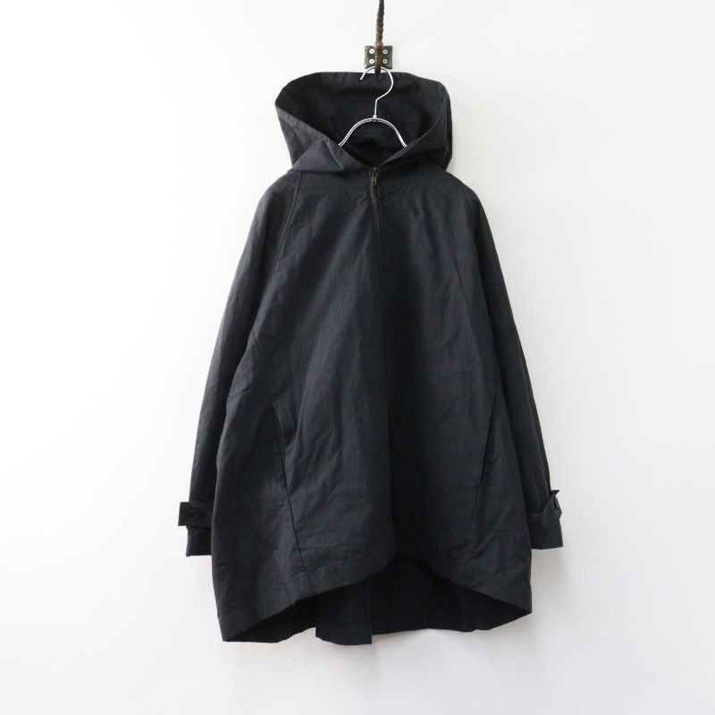 2024AW 定価45100円 エヴァムエヴァ evam eva cotton hemp short coat コットンヘンプ ショートコート 1 チャコール┃【2400015053158】