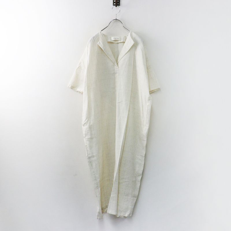 美品 2024SS 定価36300円 エヴァムエヴァ evam eva linen pattern one