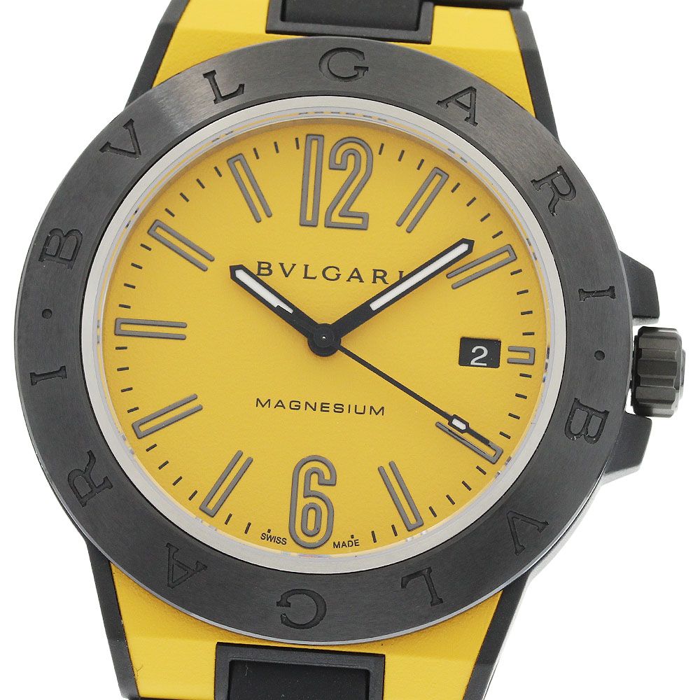 ブルガリ BVLGARI DG41SMC ディアゴノ マグネシウム デイト 自動巻き メンズ 極美品 箱・保証書付き_967556