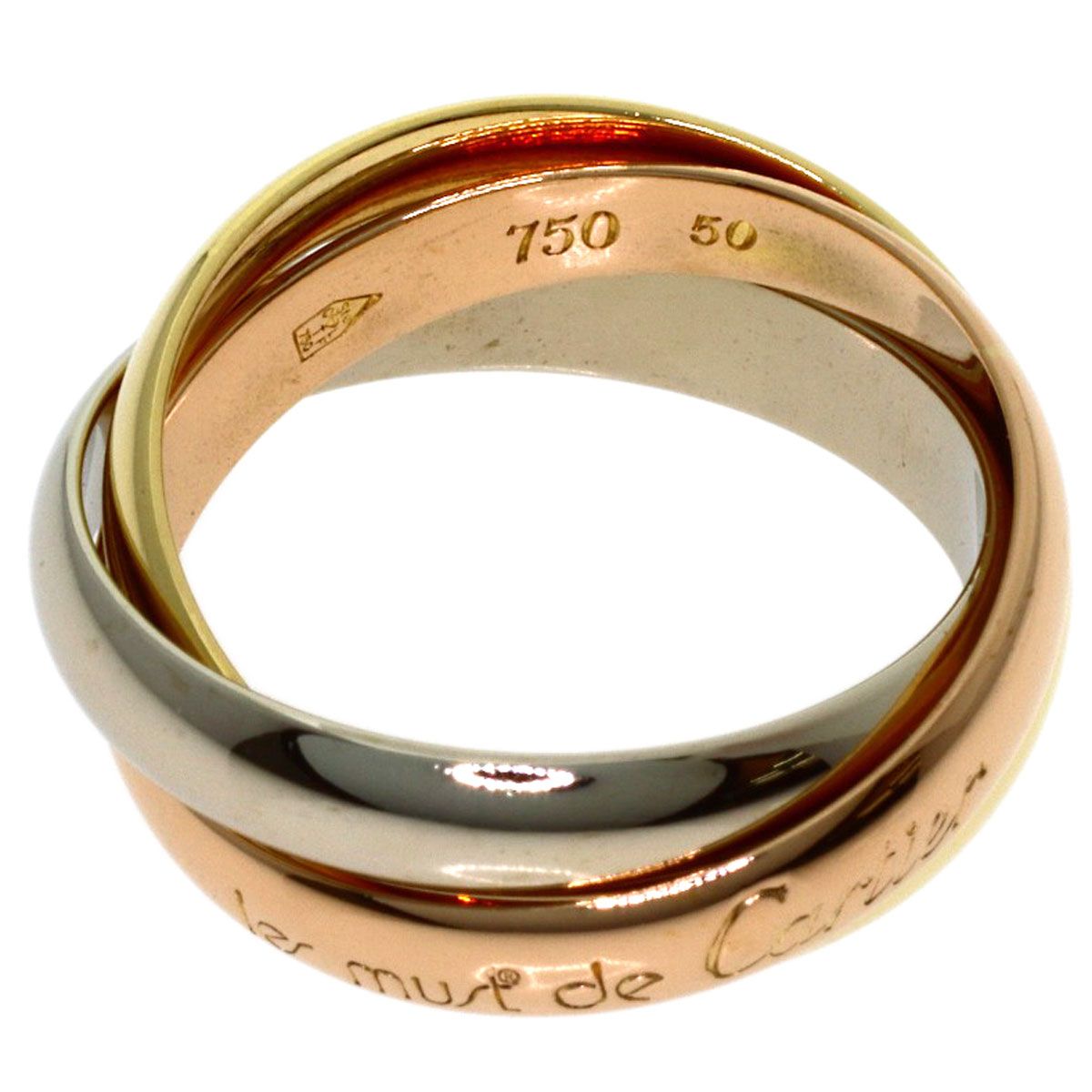 Cartier　トリニティリング　50 廃盤レア CARTIER カルティエ トリニティ #50 リング・指輪 K18YG K18WG K18PG