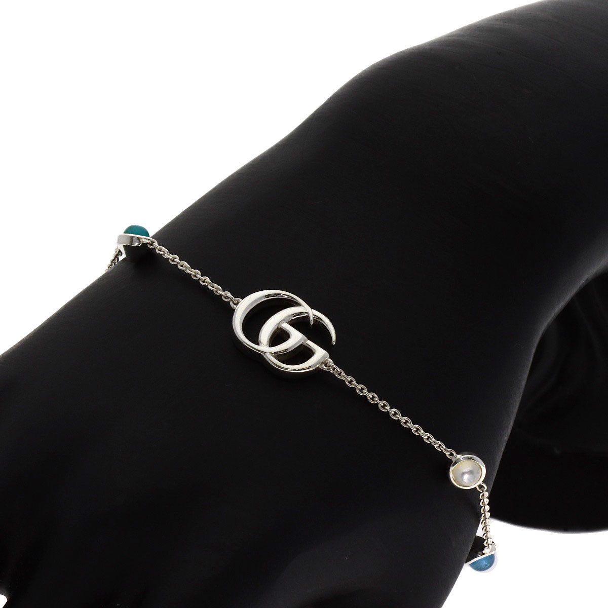 GUCCI グッチ ダブルG マザーオブパール ブルートパーズ ターコイズ