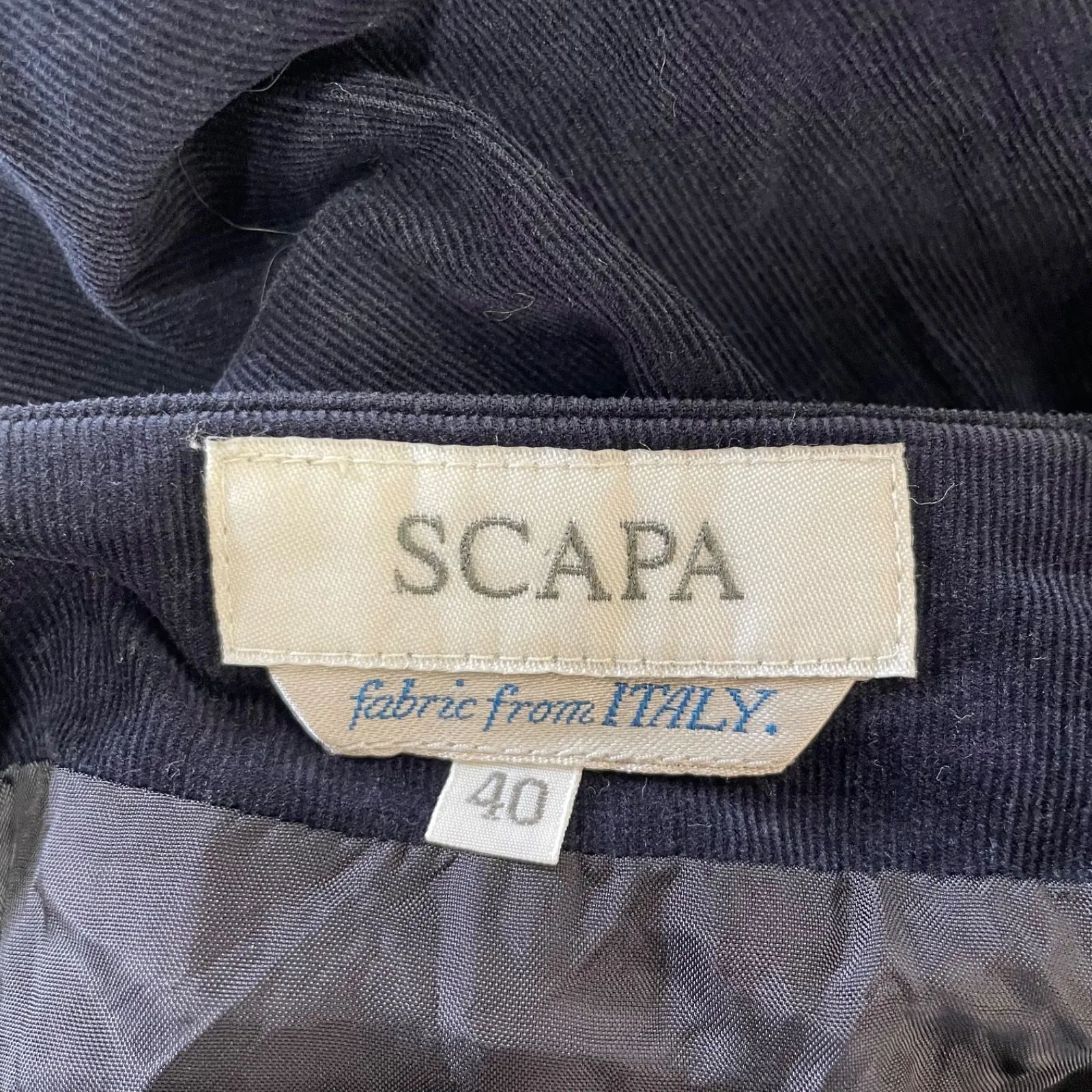 SCAPA スキャパ フレアスカート ロングスカート タック入り コットン
