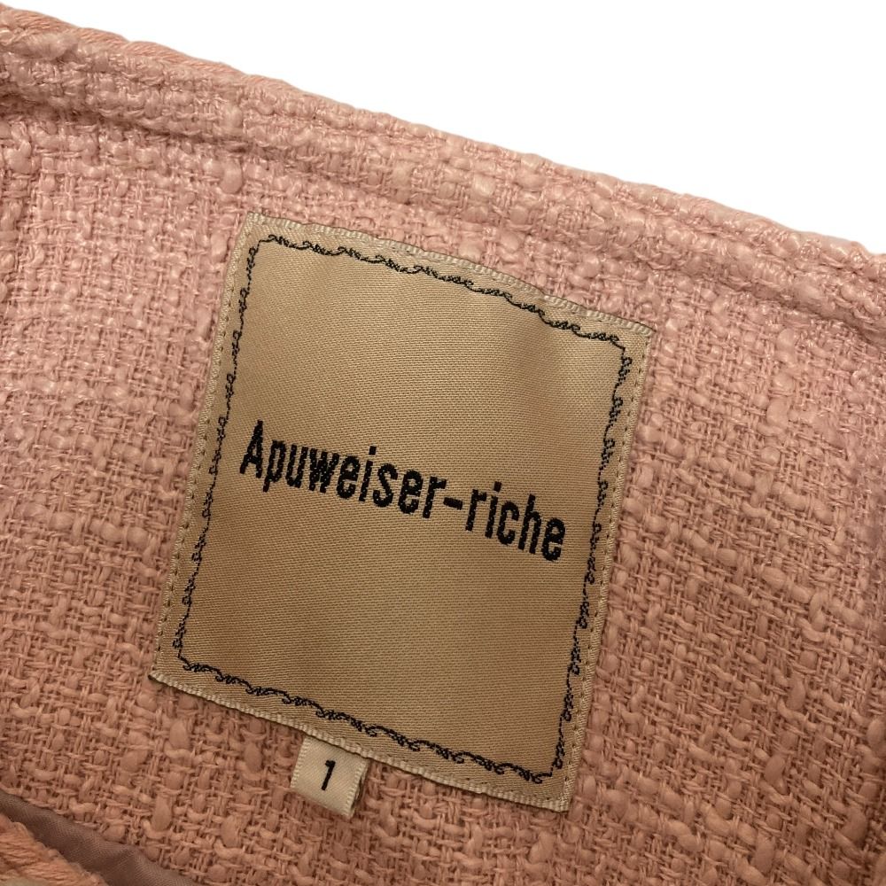 美品 23AW Apuweiser-riche アプワイザーリッシェ ノーカラーツイード