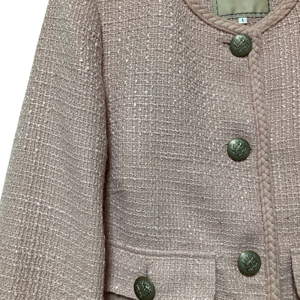 美品 23AW Apuweiser-riche アプワイザーリッシェ ノーカラーツイード