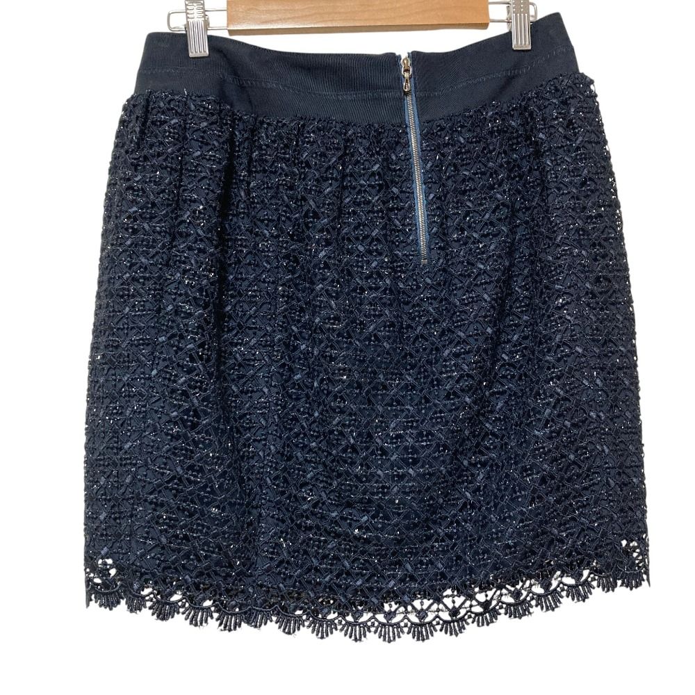 美品 ADORE アドーア リネン ノーカラージャケット 38 ネイビー 紺 美品 ADORE アドーア ノーカラージャケット スカート セットアップ 38
