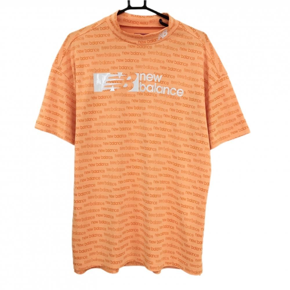 超美品】ニューバランスゴルフ 半袖ハイネックシャツ オレンジ メンズ