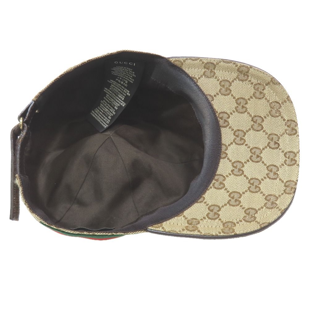 良品 GUCCI グッチ ベースボールキャップ GG キャンバス ウェブ