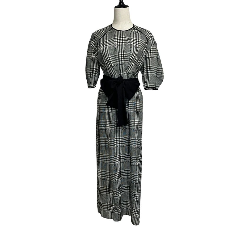 新品未使用タグ付き　 CLANE ループラインチェックワイドリボンワンピース 良品 CLANE クラネ LOOP LINE CHECK WIDE RIBBON ONE PIECE ワンピース