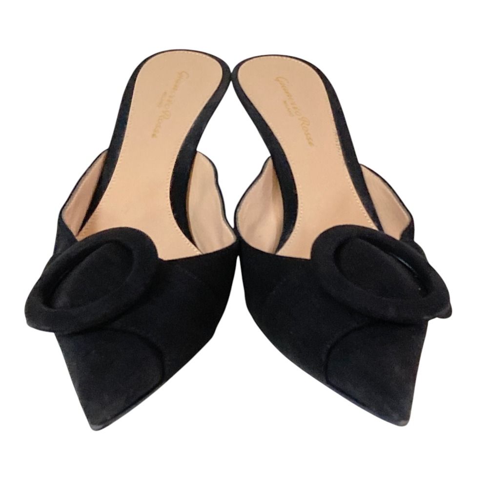 良品 Gianvito Rossi ジャンヴィトロッシ スエード ミュール パンプス