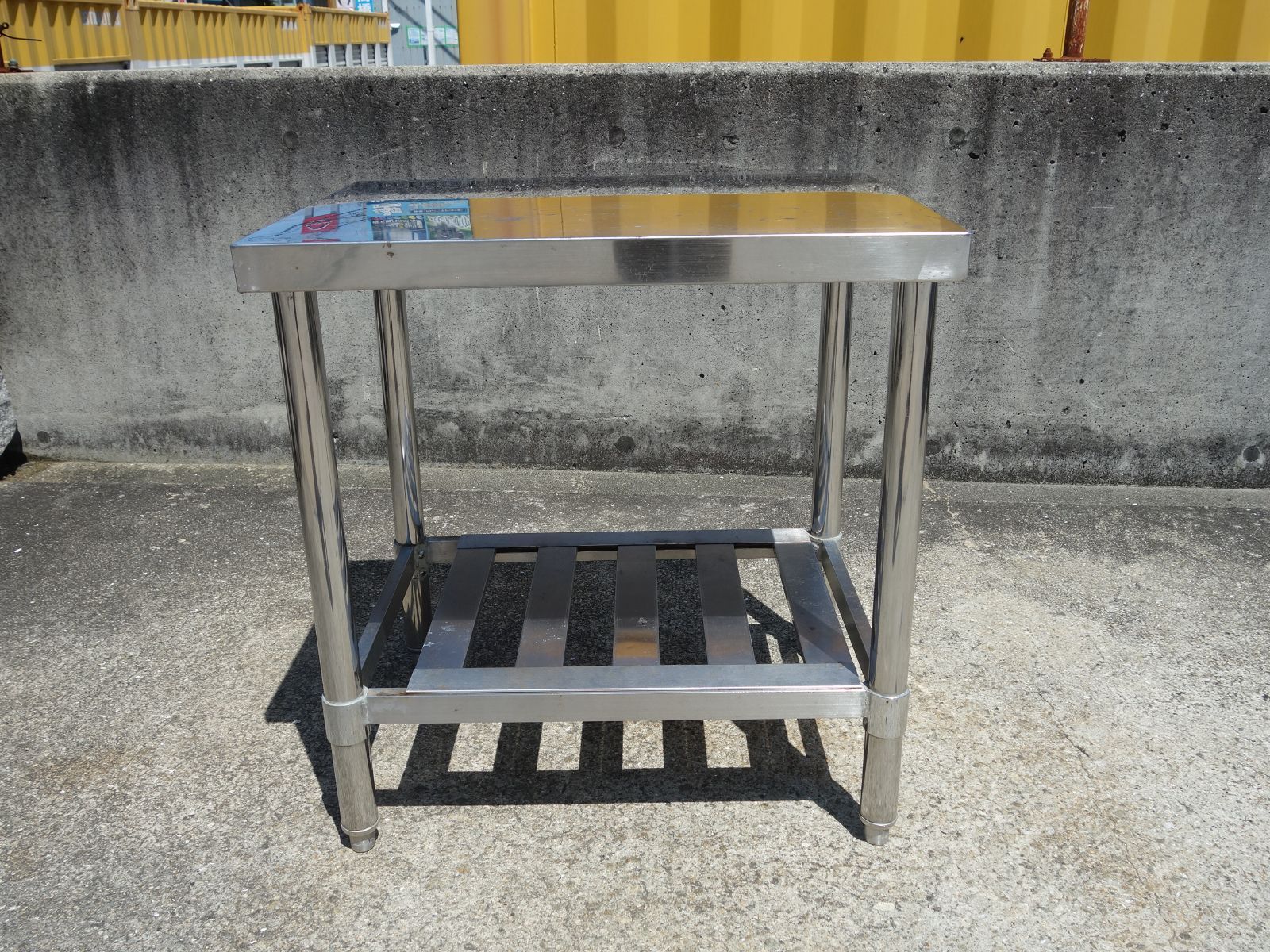 中古】M▽業務用 厨房 作業台 棚 ステンレス コンロ用 コンロ台 幅600