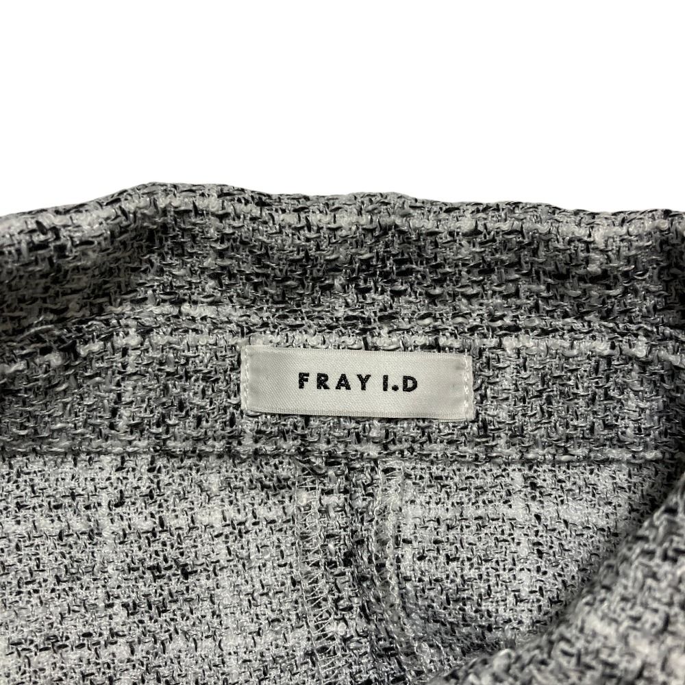 美品 25AW FRAY I.D フレイアイディー フリンジデザインツイードポロ