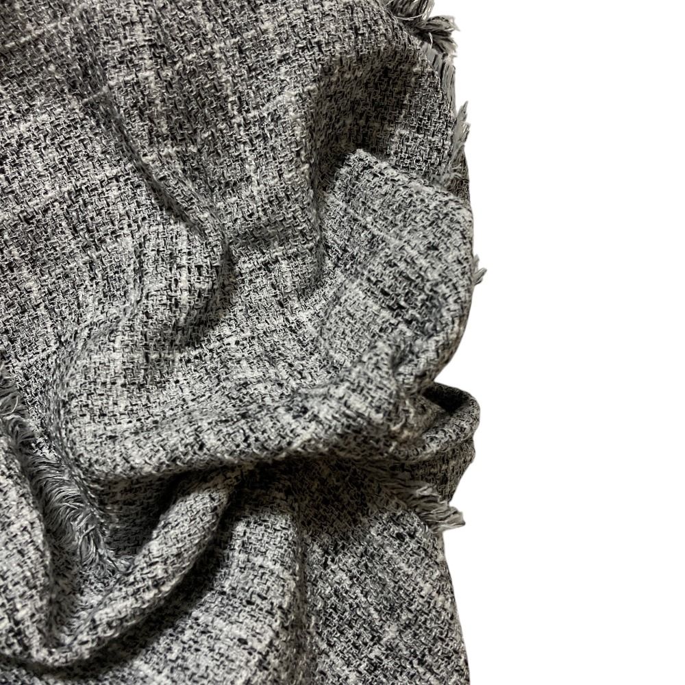 美品 25AW FRAY I.D フレイアイディー フリンジデザインツイードポロ