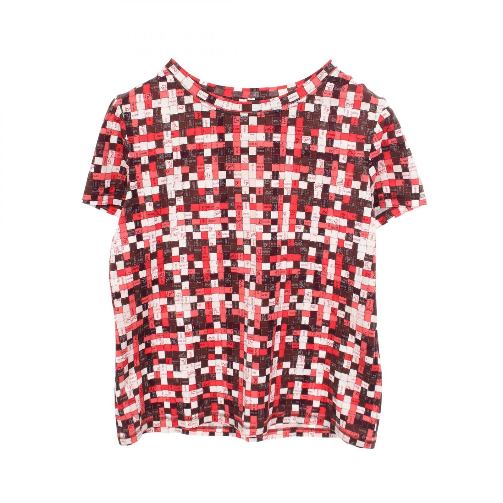 エルメス HERMES 半袖Tシャツ BOLDUC AU CARRE ボルデュック コットン Tシャツ レディース Used A