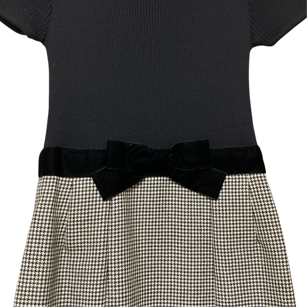 美品 Rene ルネ 千鳥格子 ニットドッキング ロング ワンピース サイズ