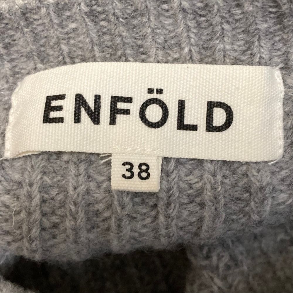 美品 ENFOLD エンフォルド ウールリブクロップドプルオーバー ニット