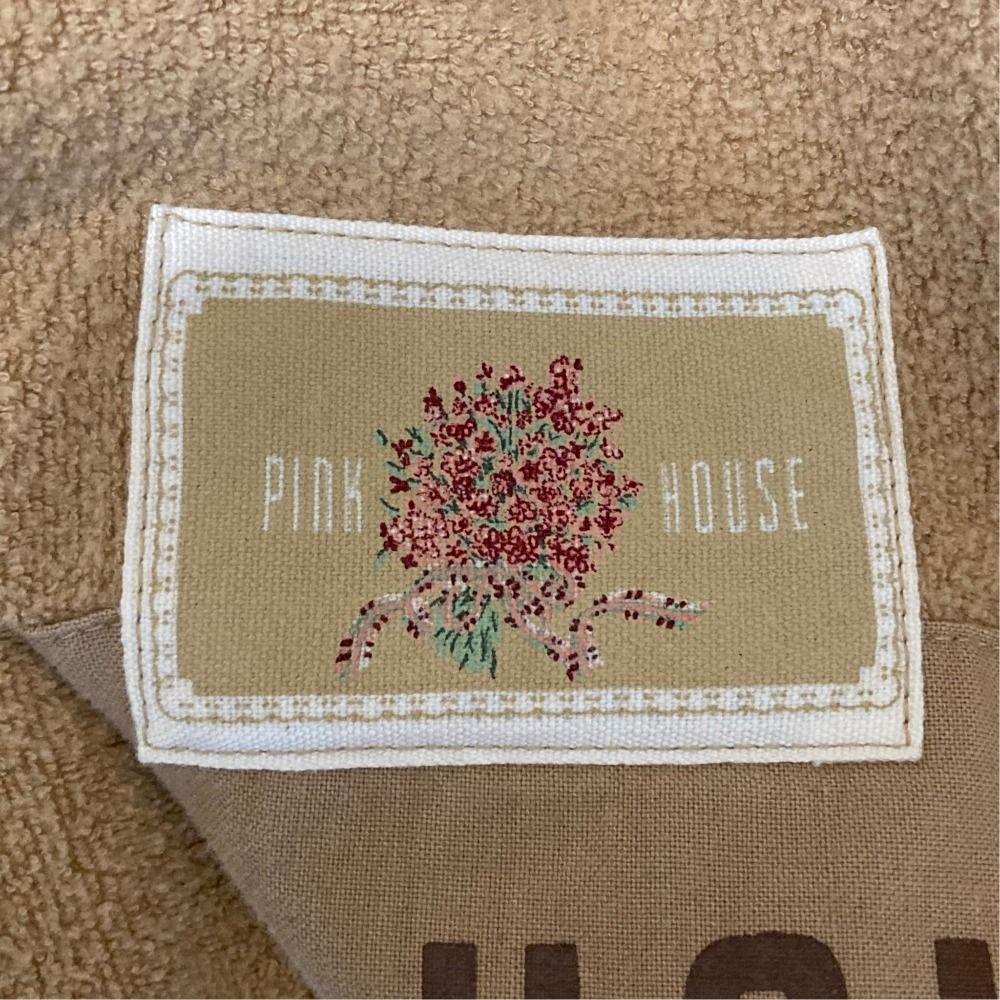 美品 PINK HOUSE ピンクハウス ロゴパッチワーク パイル ジップアップ