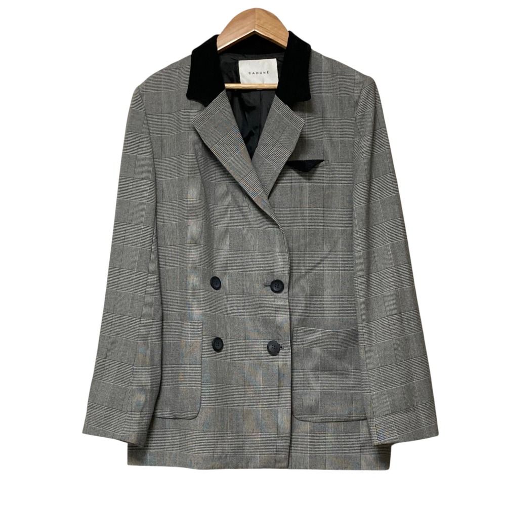 美品 24AW CADUNE カデュネ グレンチェック ダブルテーラード