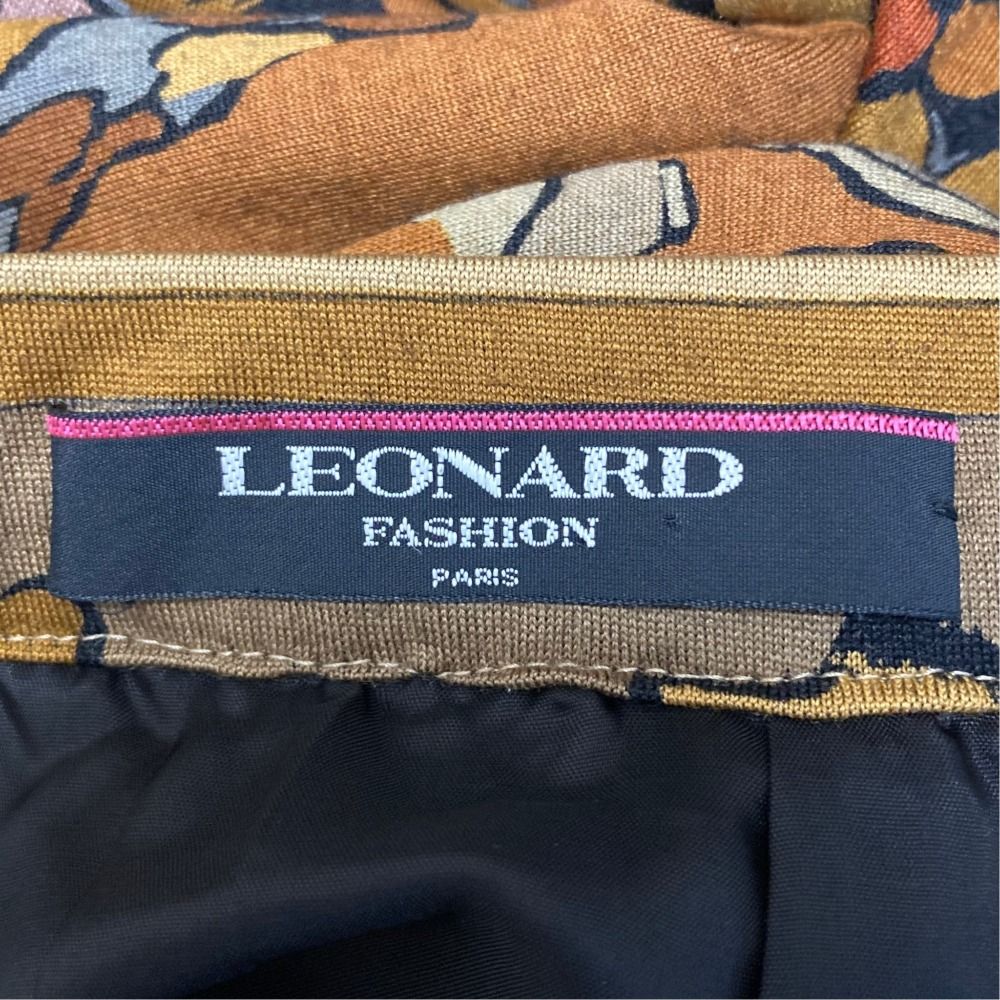 美品 LEONARD FASHION レオナールファッション ウールシルク 総柄
