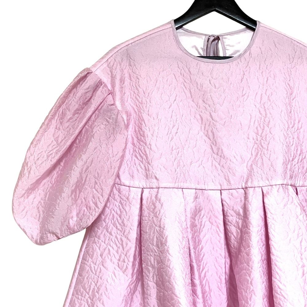 美品 BLUELEA ブルレア Silky Jacquard Blouse シルキージャガード