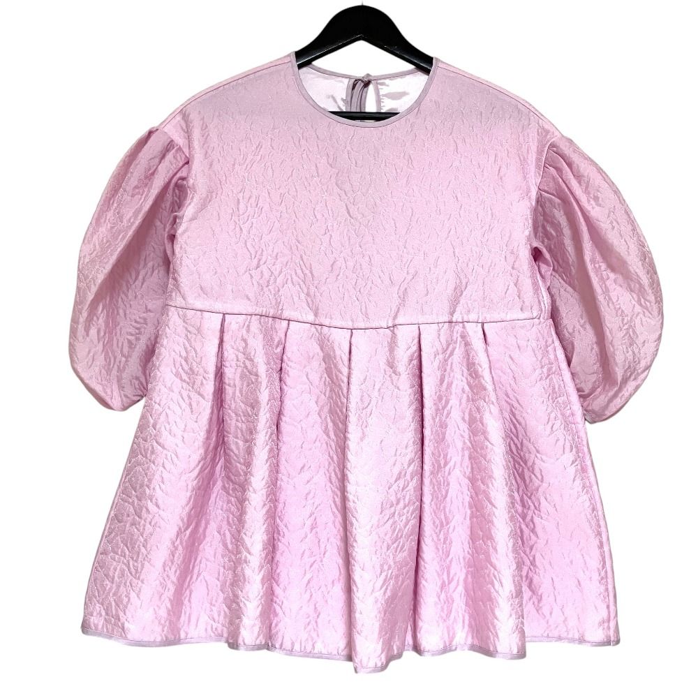 美品 BLUELEA ブルレア Silky Jacquard Blouse シルキージャガード