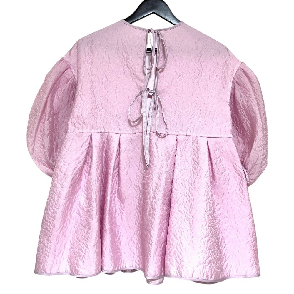美品 BLUELEA ブルレア Silky Jacquard Blouse シルキージャガード