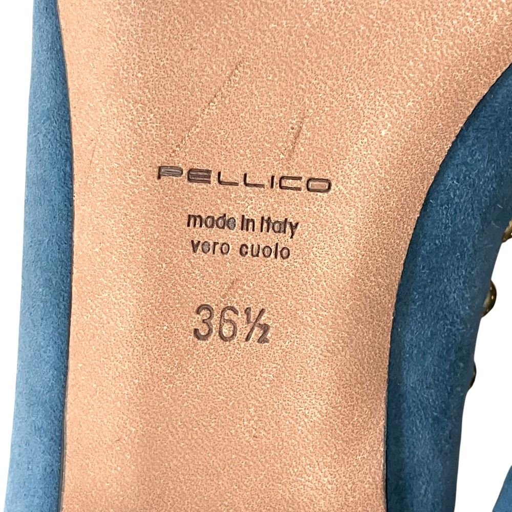 PELLICO ペリーコ スエード×レザー コンビ ポインテッドトゥ23.5cm 新品同様 PELICO ペリーコ スタッズ スエードレザー ポインテッドトゥ