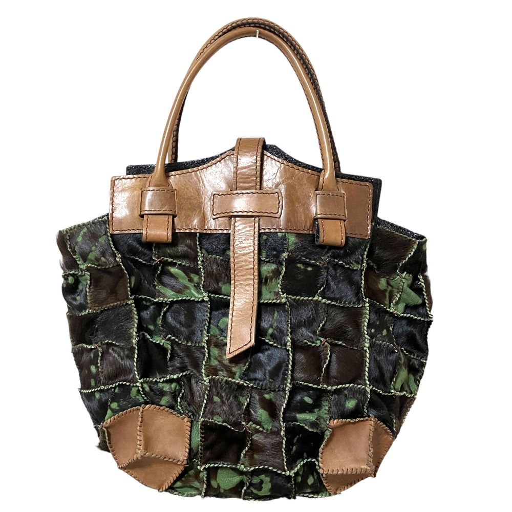 JAMIN PUECH ファー パッチワーク レザー ハラコ トートバッグ 美品 JAMIN PUECH ジャマンピュエッシュ パッチワーク ハラコレザー