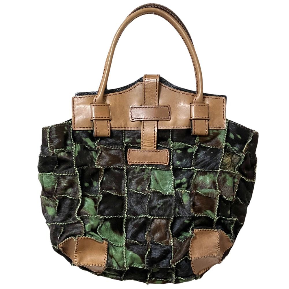 JAMIN PUECH ファー パッチワーク レザー ハラコ トートバッグ 美品 JAMIN PUECH ジャマンピュエッシュ パッチワーク ハラコレザー
