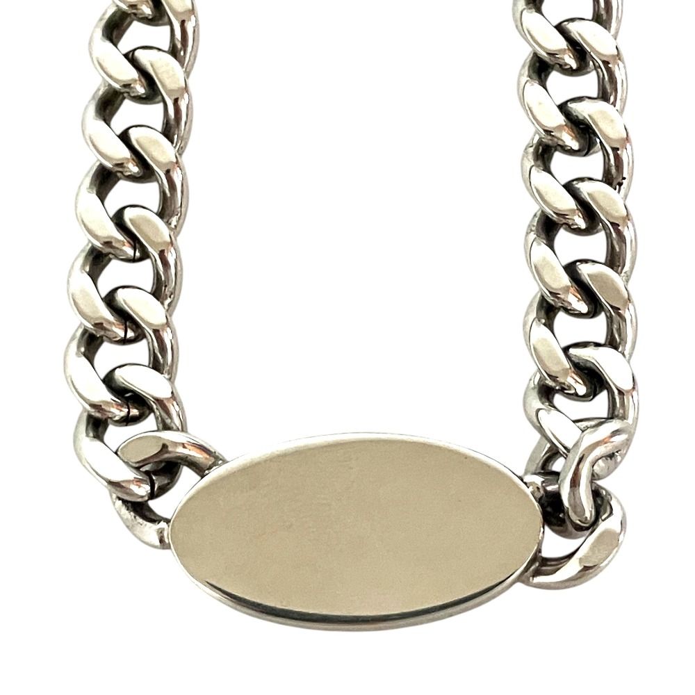 DIESEL オーバルDロゴ ネックレス シルバーカラー DIESEL オーバルDロゴ ネックレス シルバーカラー 美品 DIESEL