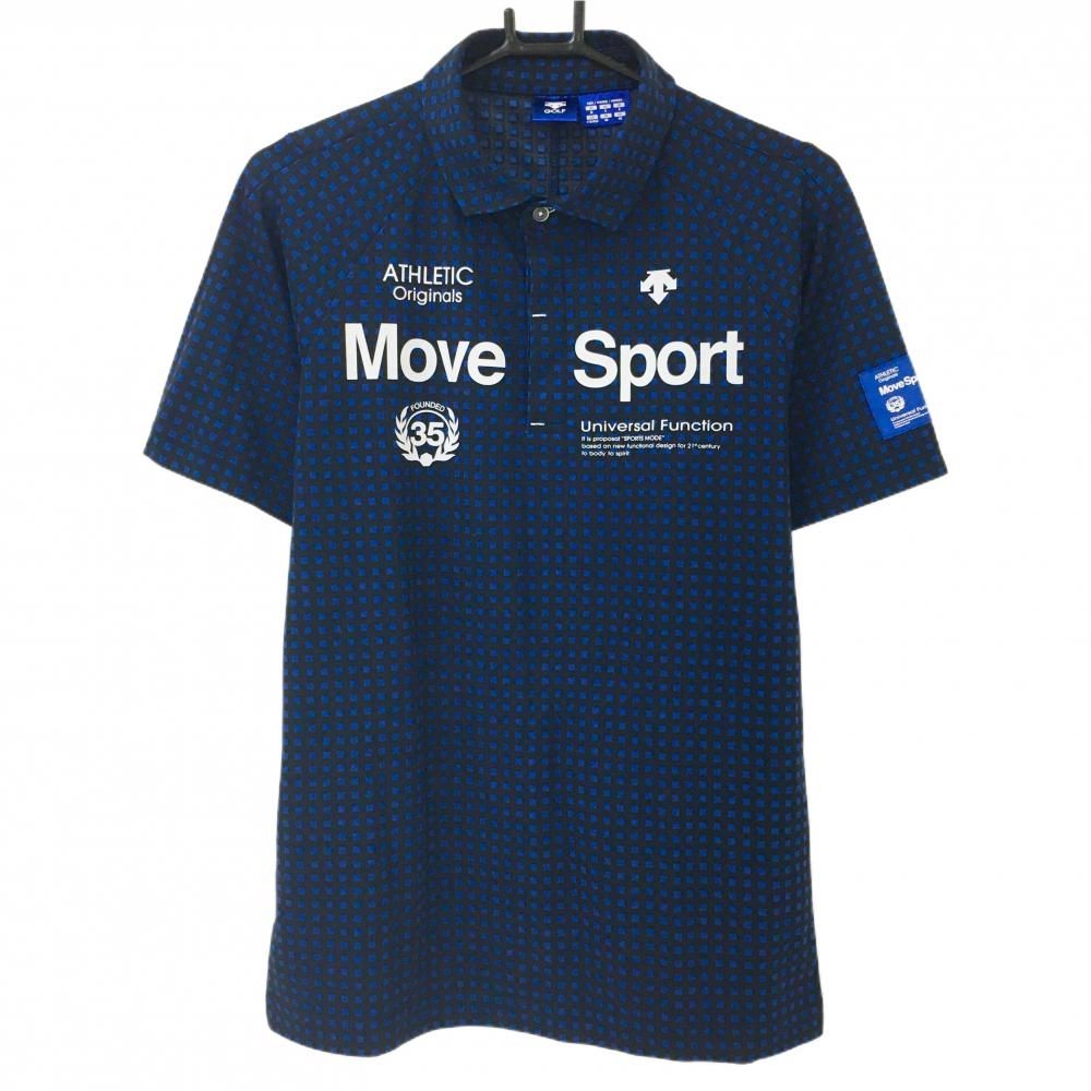 DESCENTE GOLF デサントゴルフ中田英寿 半袖ポロシャツ 総柄 ブラック