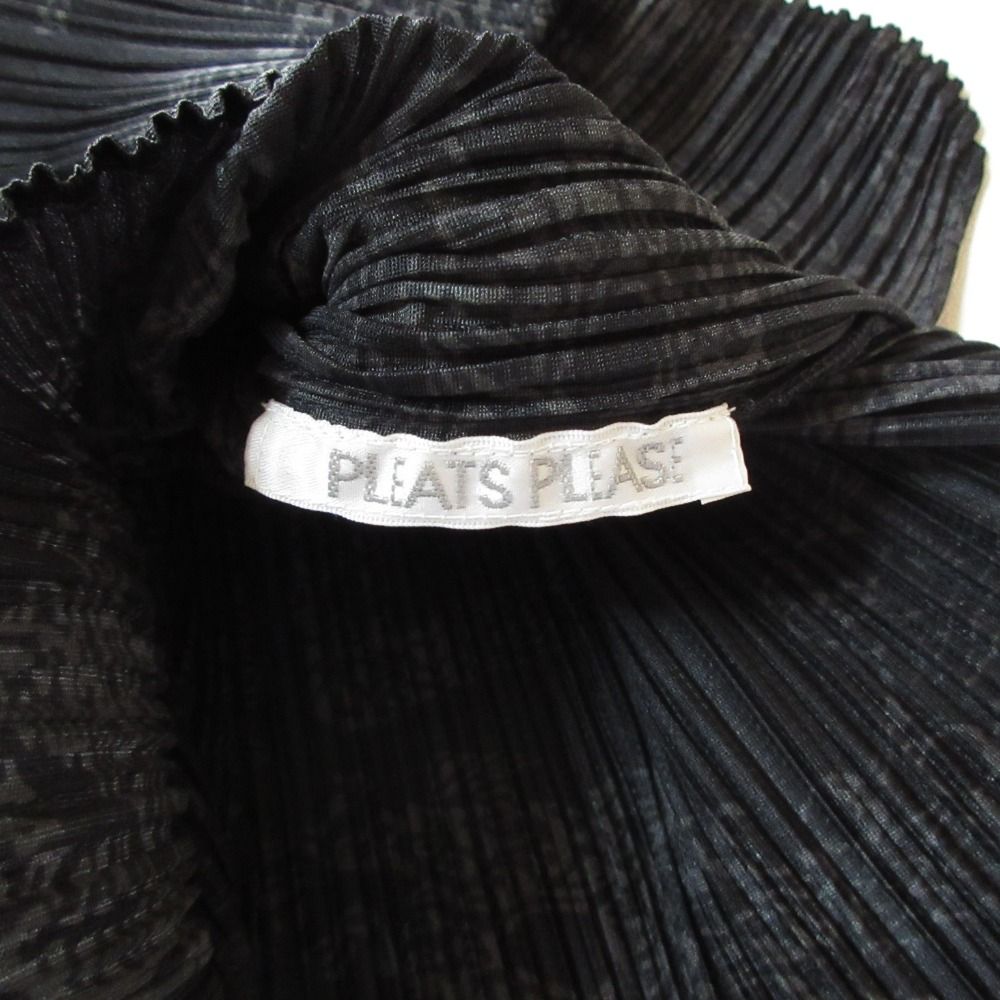 プリーツプリーズ　カットソー フレンチ黒 美品 PLEATS PLEASE ISSEY MIYAKE プリーツプリーズ イッセイミヤケ
