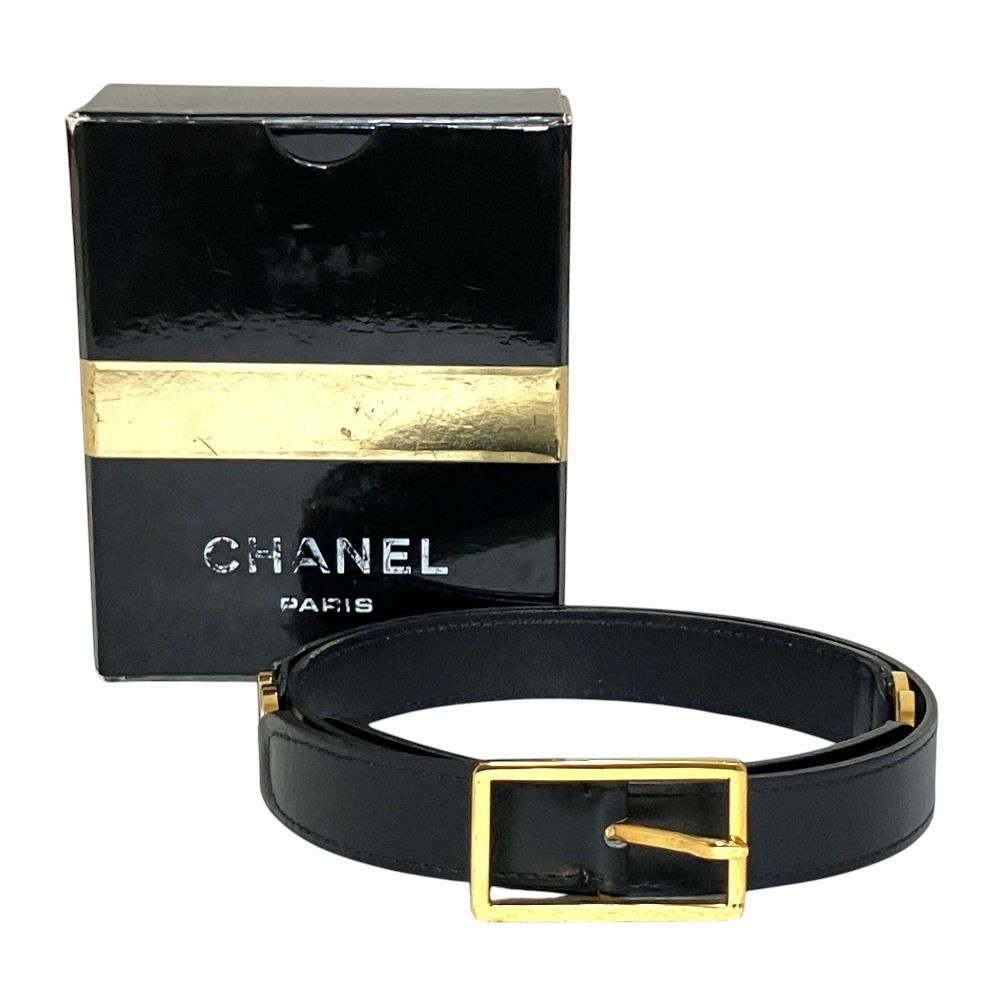 美品 CHANEL シャネル ココマーク レザーベルト サイズ75 ブラック