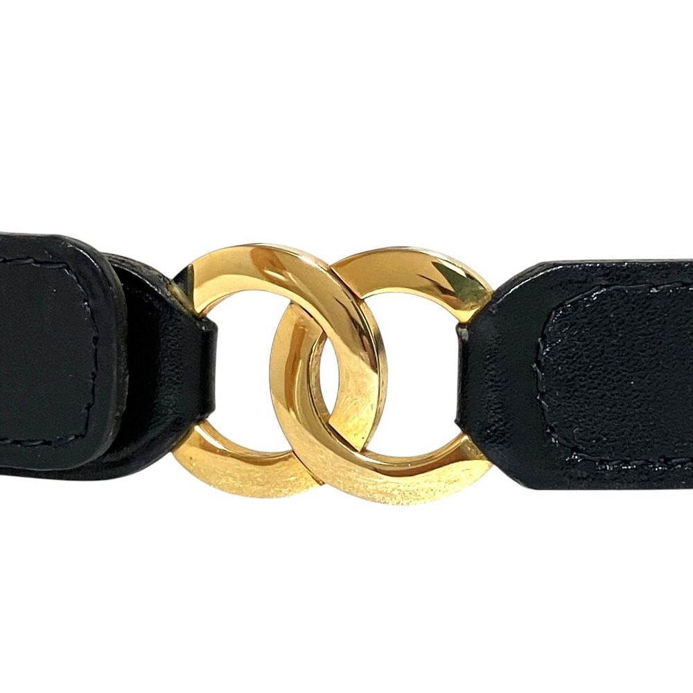 美品 CHANEL シャネル ココマーク レザーベルト サイズ75 ブラック