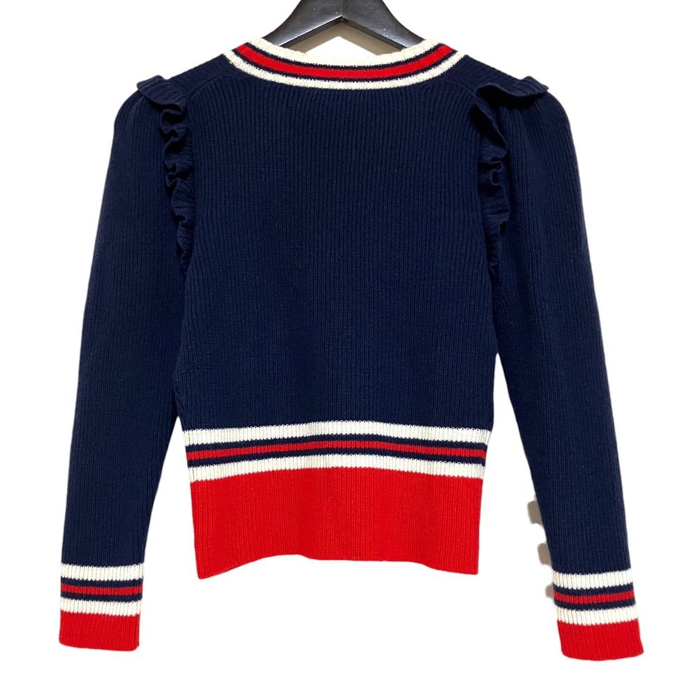 美品 GUCCI グッチ Vネック フリル ニット カーディガン 448290 S