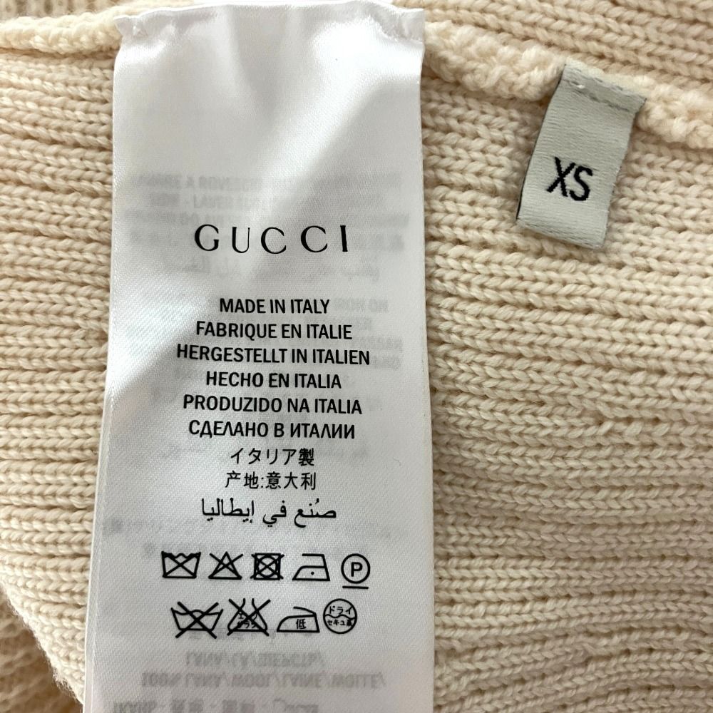 美品 GUCCI グッチ ひざ上丈 ウェブライン フリル ニット スカート
