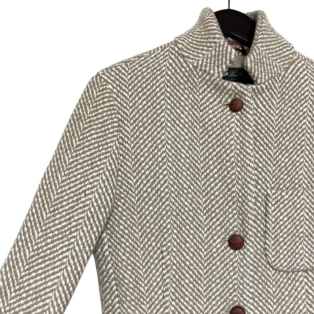 美品 Loro Piana ロロピアーナ くるみボタン カシミヤ ヘリンボーン