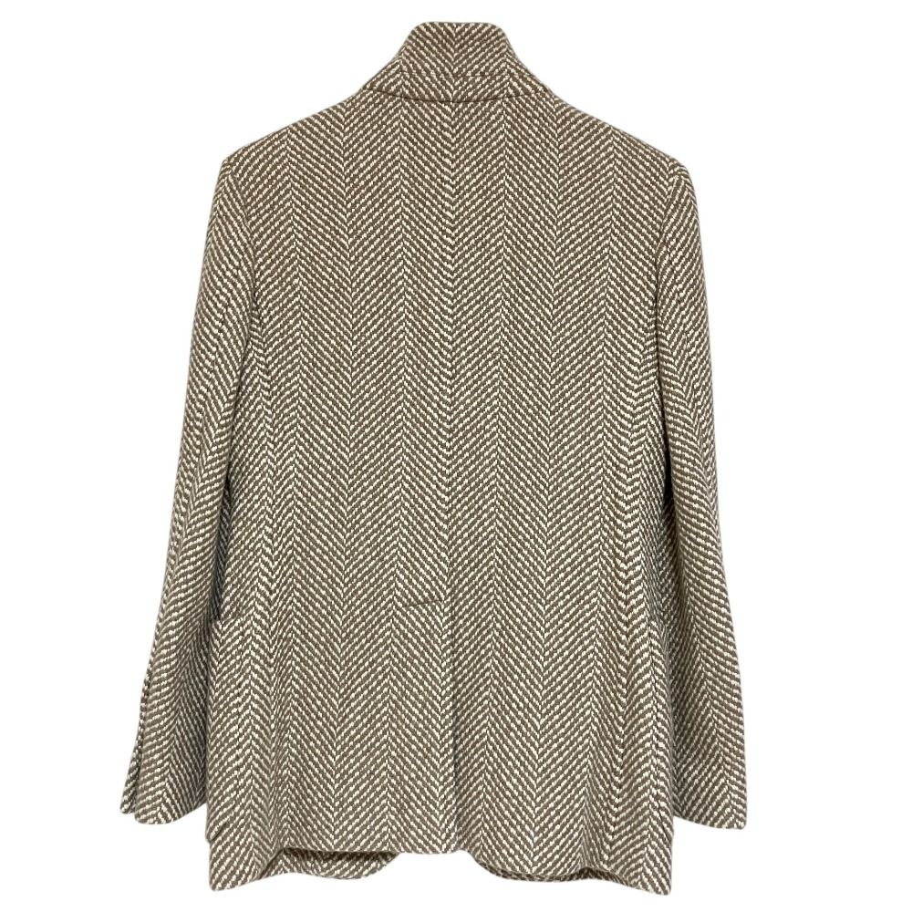 未使用　LoroPianaロロピアーナ カシミヤジャケット ヘリンボーン レザー 美品 Loro Piana ロロピアーナ くるみボタン カシミヤ ヘリンボーン