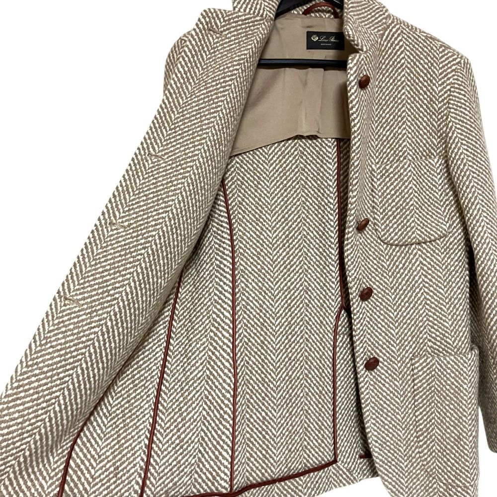 美品 Loro Piana ロロピアーナ くるみボタン カシミヤ ヘリンボーン