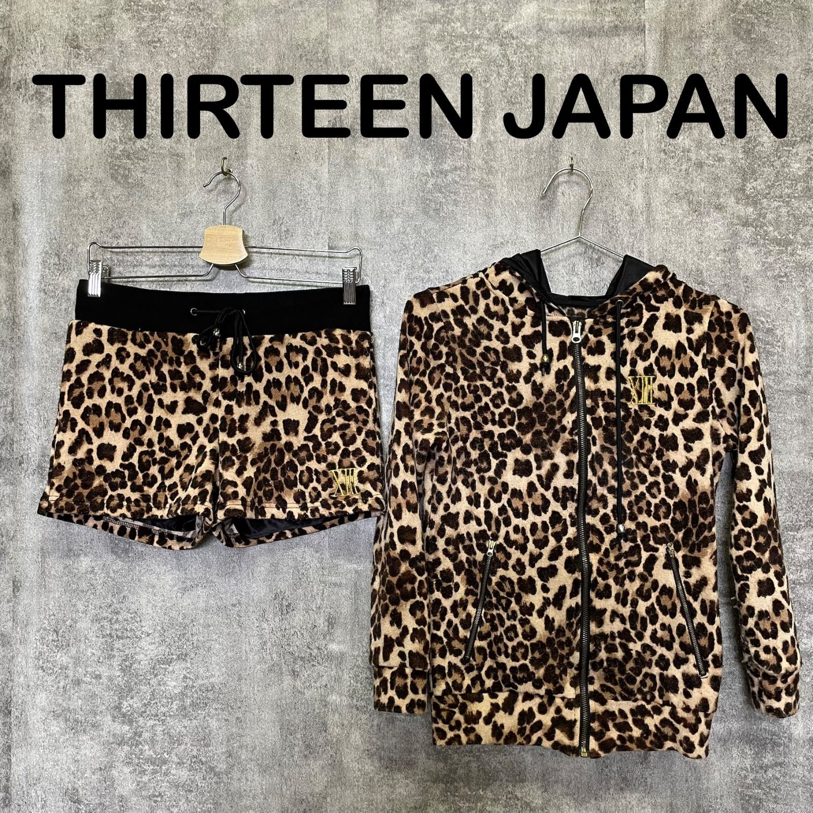 T-1670】THIRTEEN JAPAN XIII セットアップ M レオパード ヒョウ柄