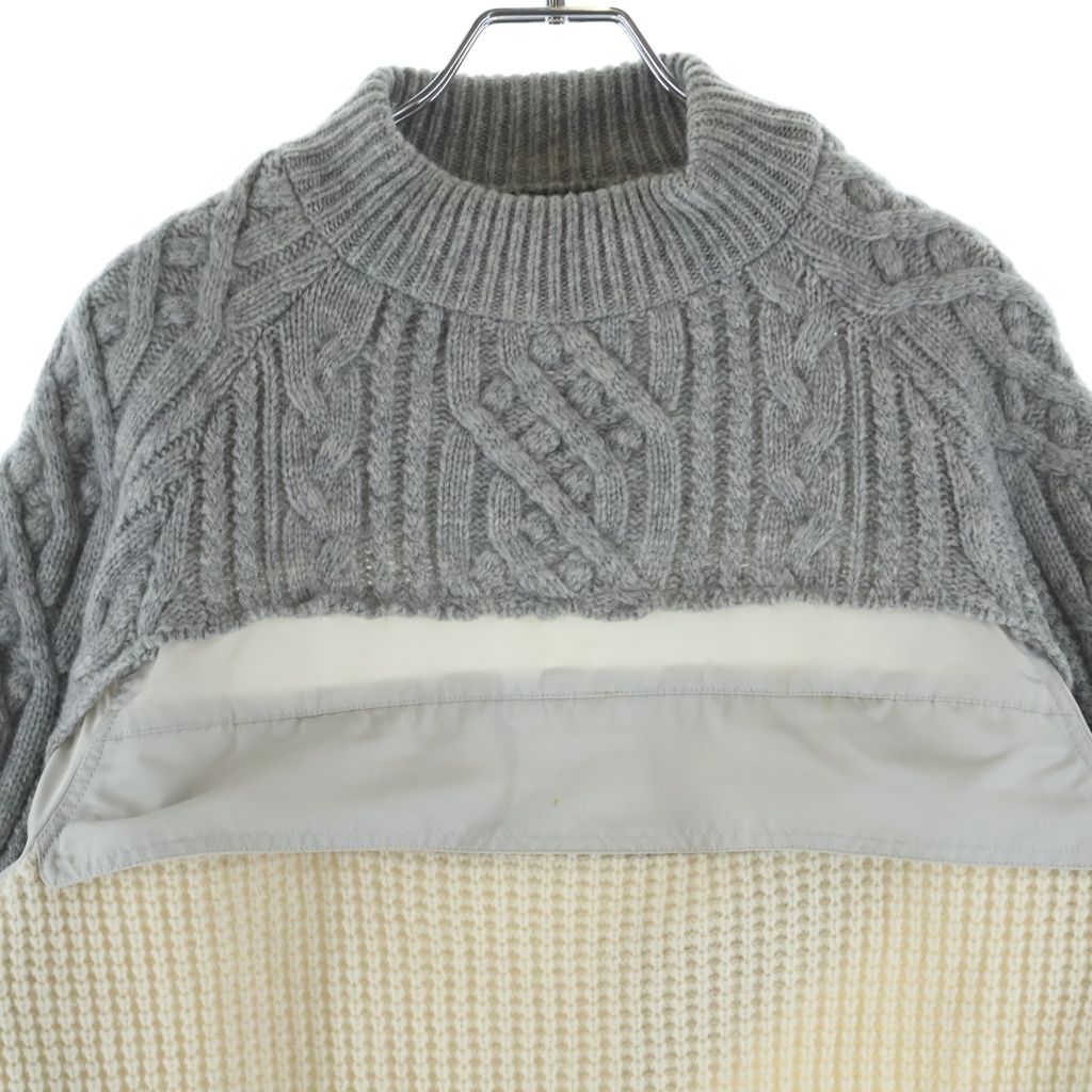 Sacai (サカイ) 19AW ドッキング ケーブル クルーネックニットセーター
