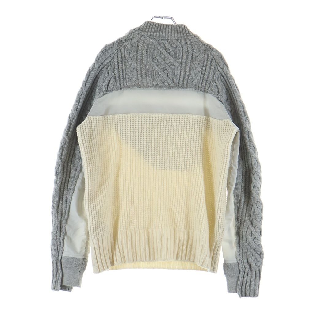 Sacai (サカイ) 19AW ドッキング ケーブル クルーネックニットセーター