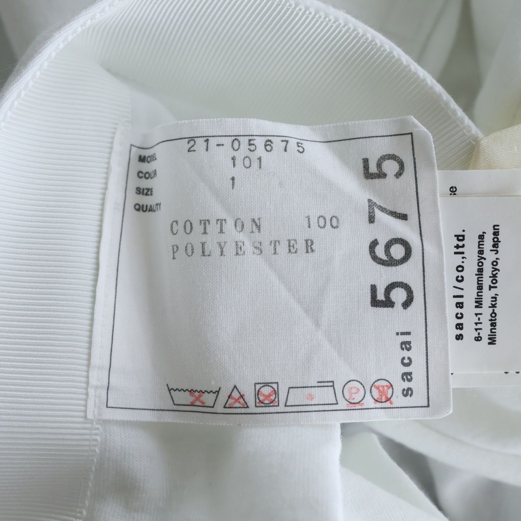 Sacai (サカイ) スカーフドッキング クルーネック 半袖Tシャツ