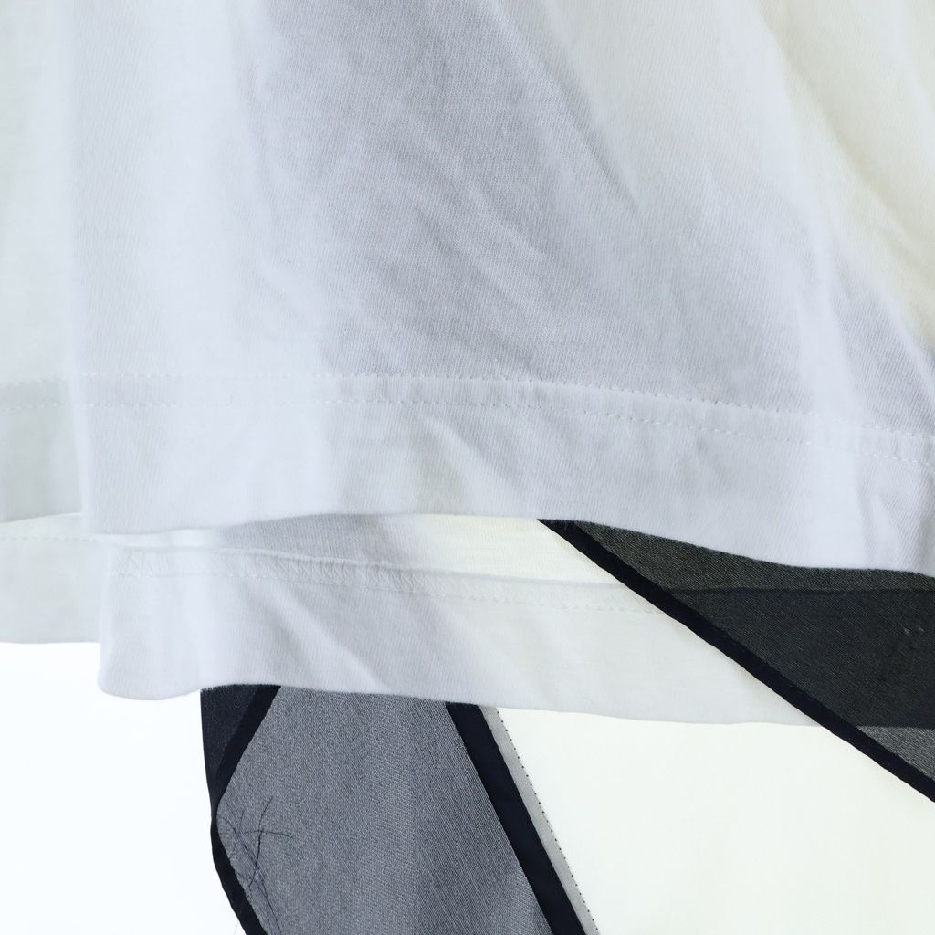 Sacai (サカイ) スカーフドッキング クルーネック 半袖Tシャツ