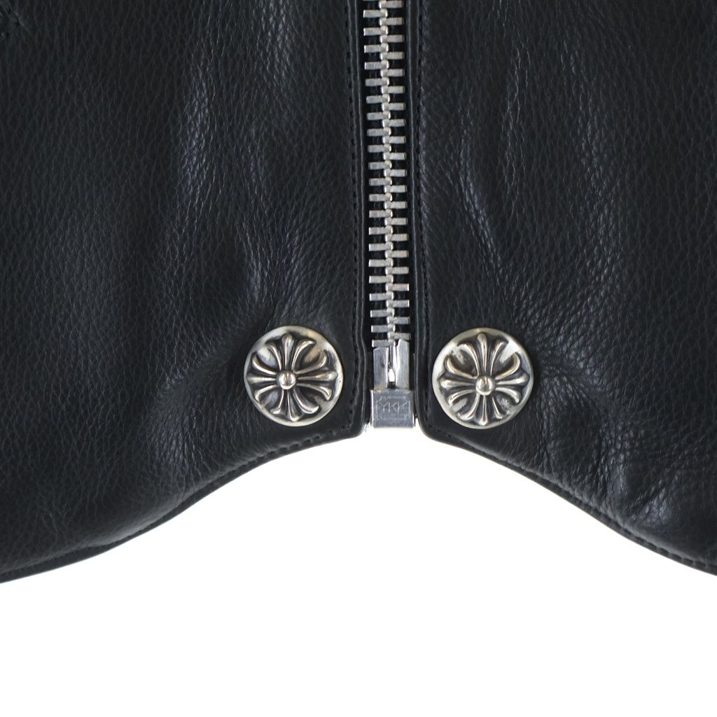 CHROME HEARTS (クロムハーツ) 6BTN ZIP FRNT VEST バックラージクロス