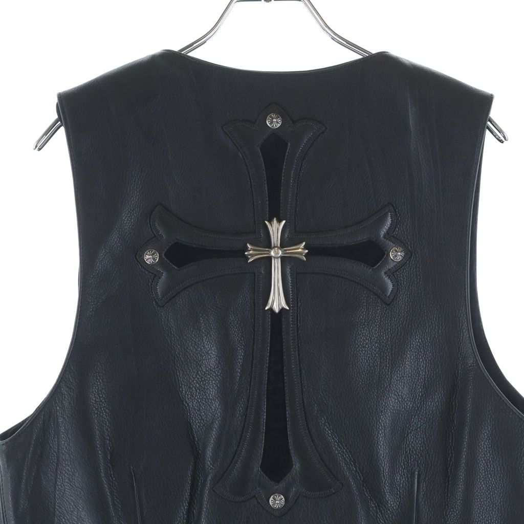 CHROME HEARTS (クロムハーツ) 6BTN ZIP FRNT VEST バックラージクロス