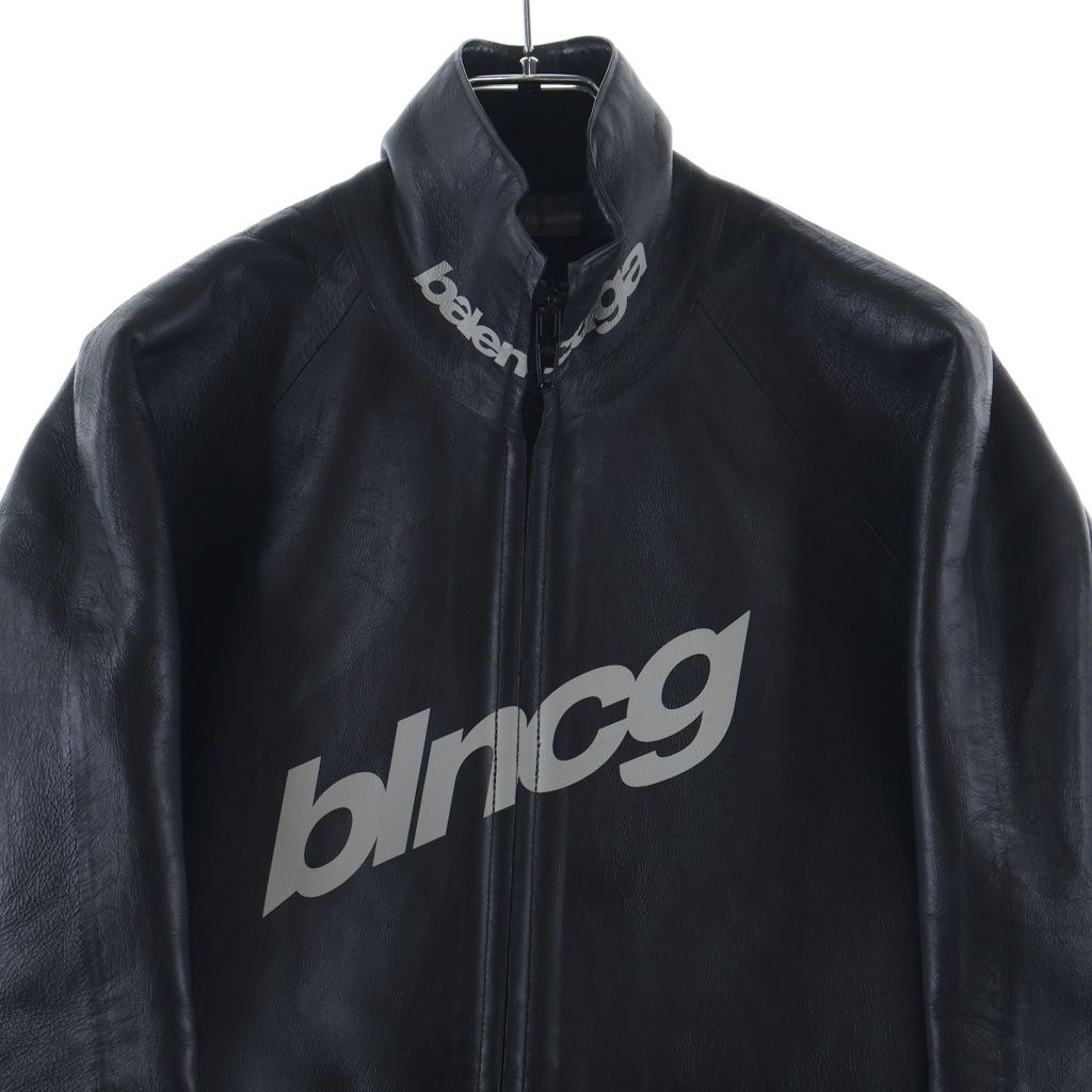 BALENCIAGA バレンシアガ 20AW SCUBA LEATHER JACKET スキューバレザージャケット ジップアップブルゾン ブラック 641275 TKS01 BALENCIAGA (バレンシアガ) 20AW SCUBA LEATHER JACKET スキューバ