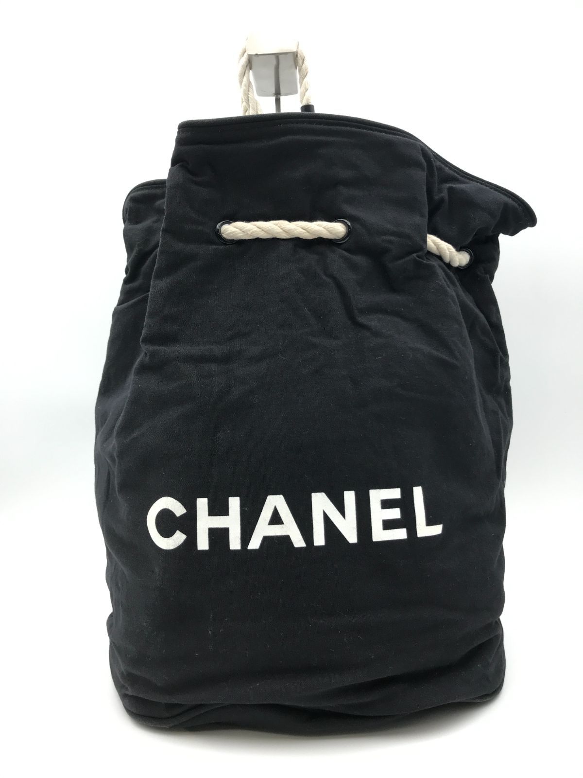 CHANEL シャネル プールバッグ キャンバス 巾着 ブラック 2528 - メルカリ