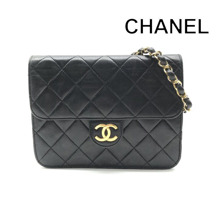 美品 CHANEL シャネル ココマーク ミニ マトラッセ ラムスキン