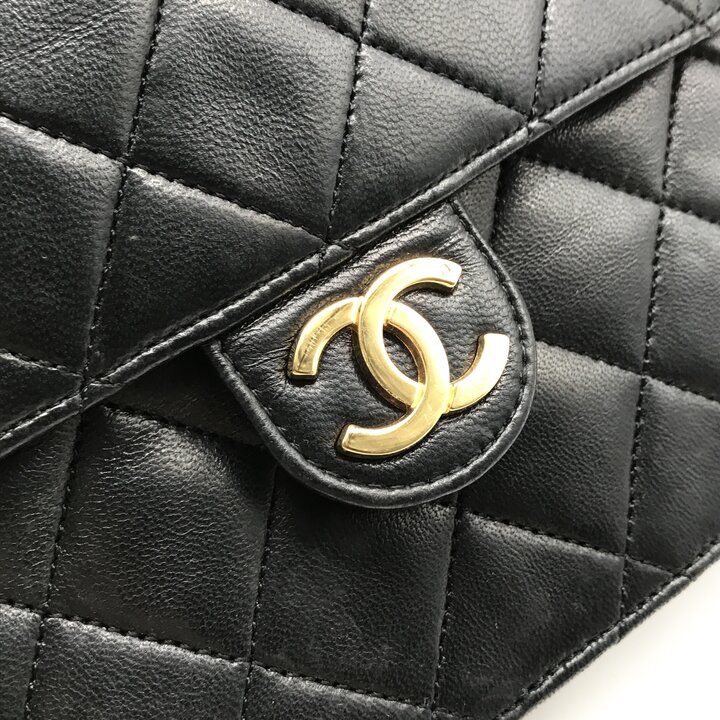 美品 CHANEL シャネル ココマーク ミニ マトラッセ ラムスキン